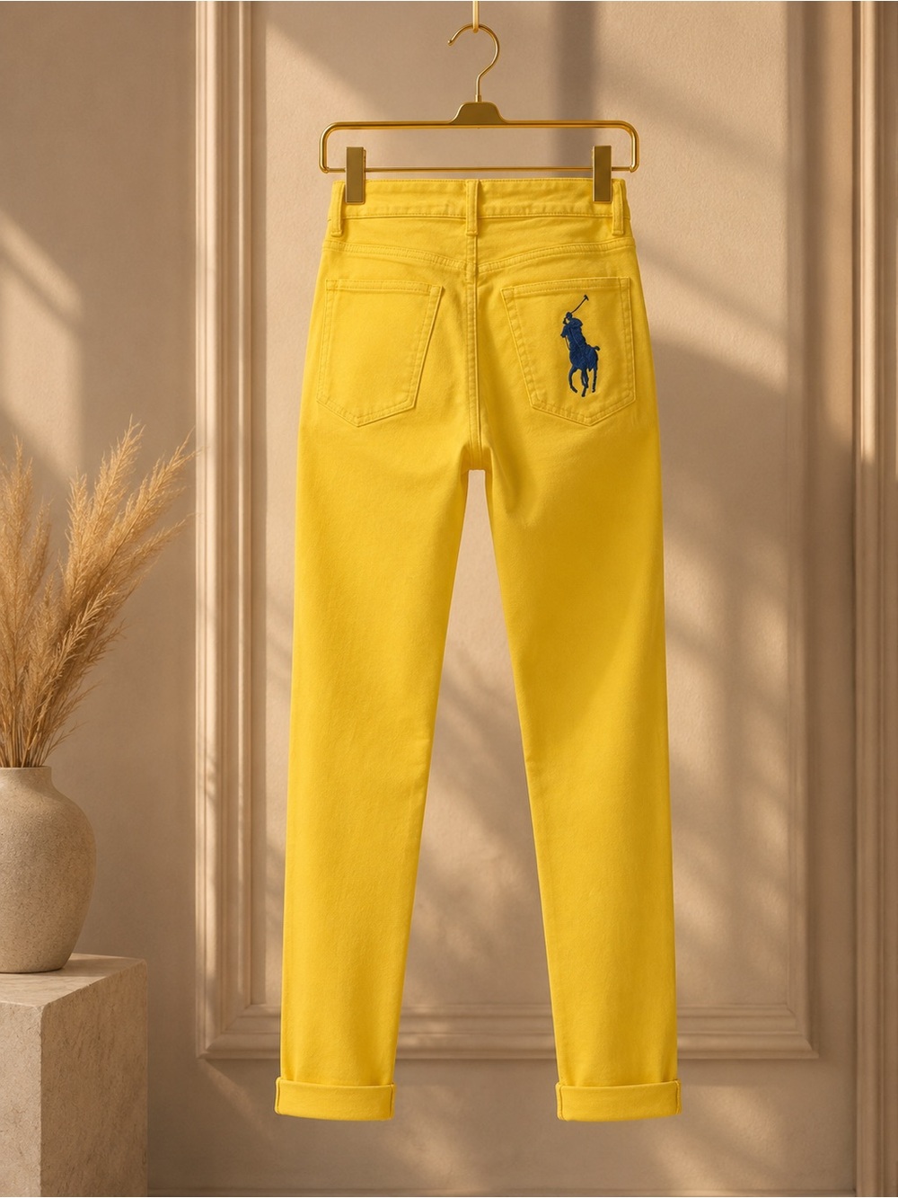 Ralph Lauren Black Label Big Pony Bright Yellow High-Rise Jeans Size 32 - Picture 3 of 11